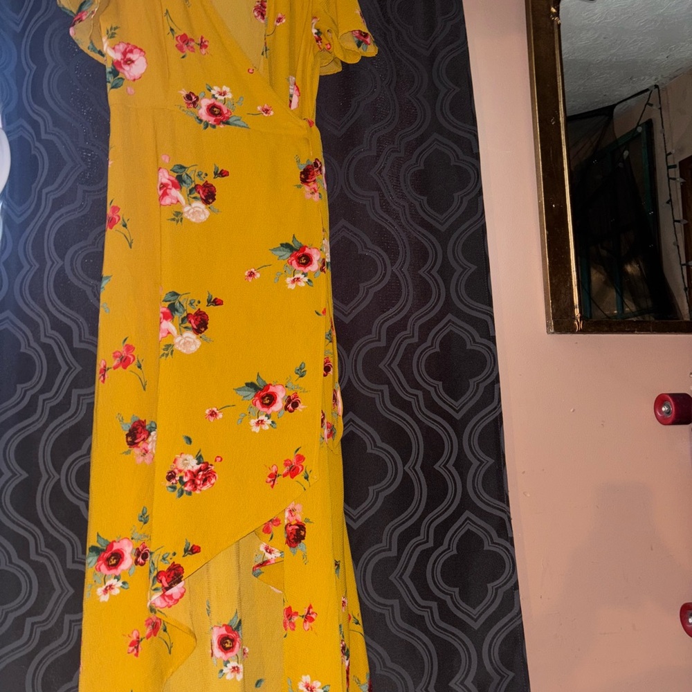 Vibrant Floral wrap Dress